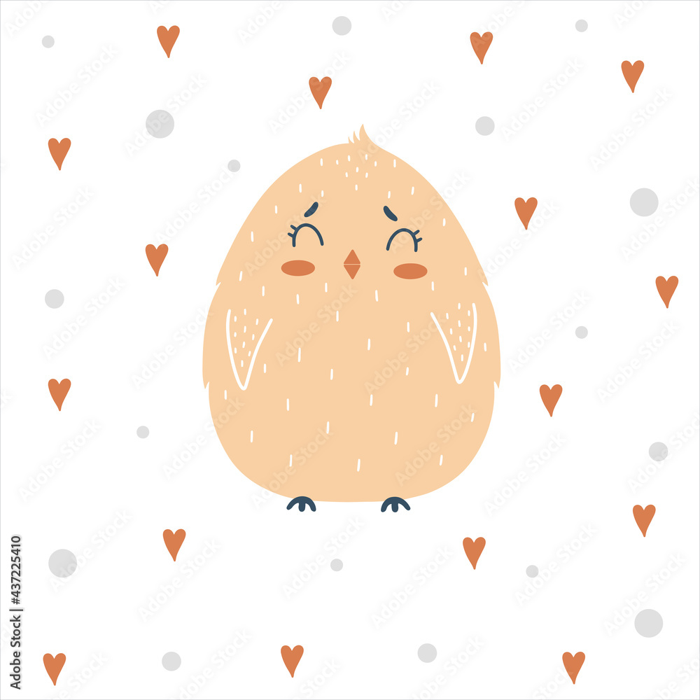 Naklejka premium Cute yellow chicken for baby design