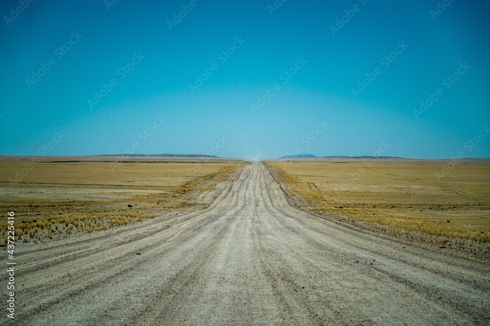 Typical roads in dry land of namibia