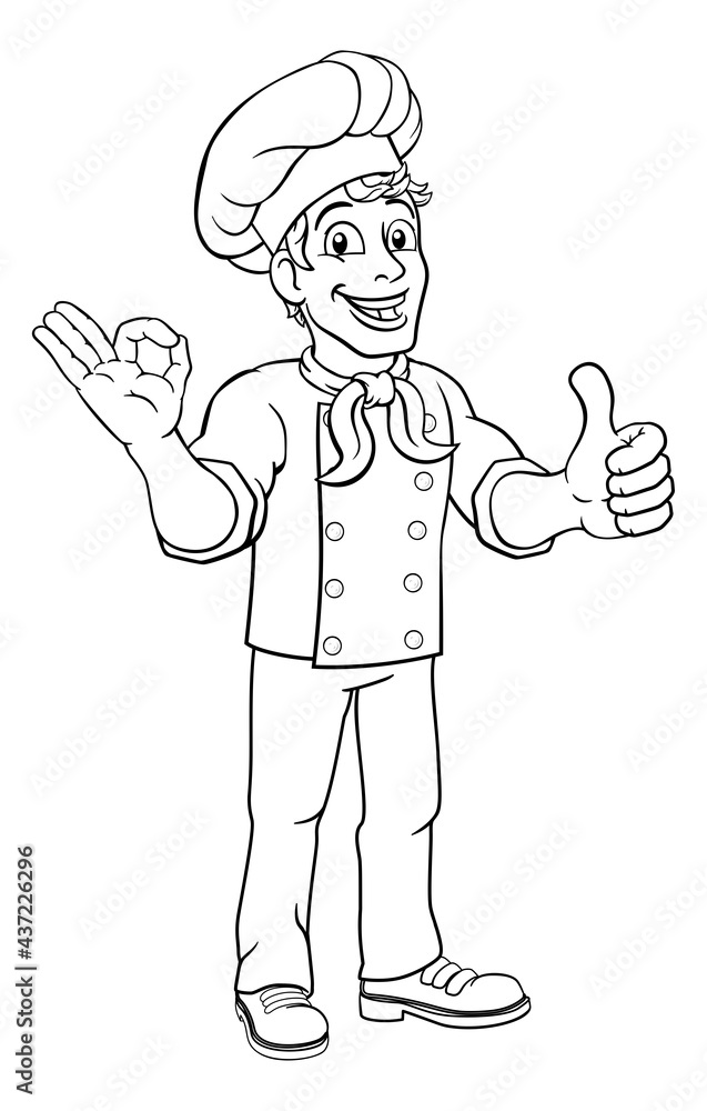 Chef Baker Cook Man Cartoon Character