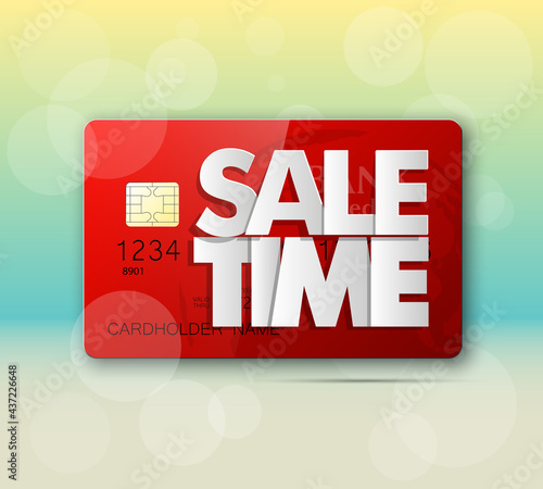 Holiday specials sale & credit bank card banner. Abstract advertising background plastic card icon. Advertising discount poster. online banking tag flyer, Promotional internet shopping sale brochure