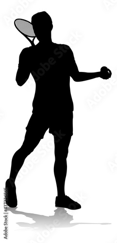 Tennis Silhouette Sport Player Man