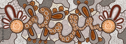 Aboriginal contemporary vector artwork