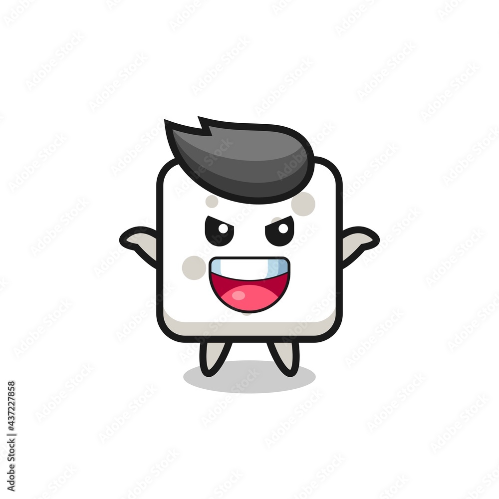 the illustration of cute sugar cube doing scare gesture the illustration of cute sugar cube doing scare gesture
