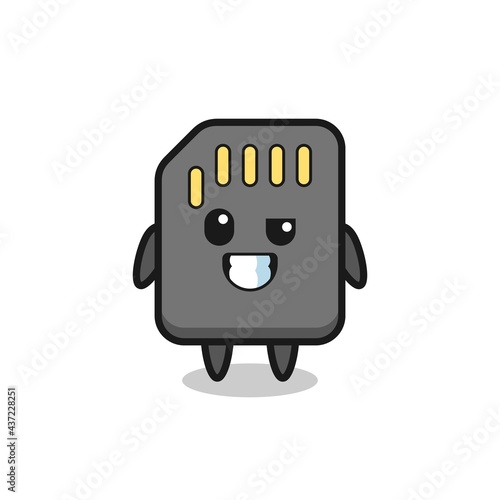 cute sd card mascot with an optimistic face
