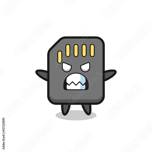 wrathful expression of the sd card mascot character