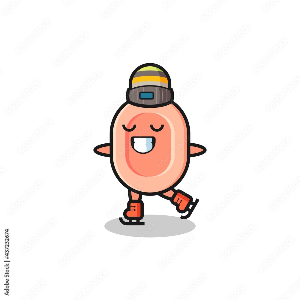 soap cartoon as an ice skating player doing perform soap cartoon as an ice skating player doing perform