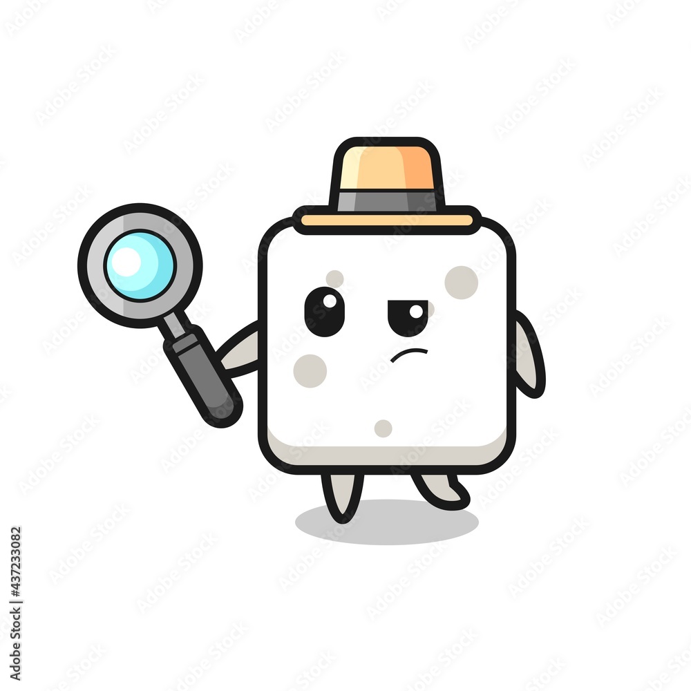 sugar cube detective character is analyzing a case