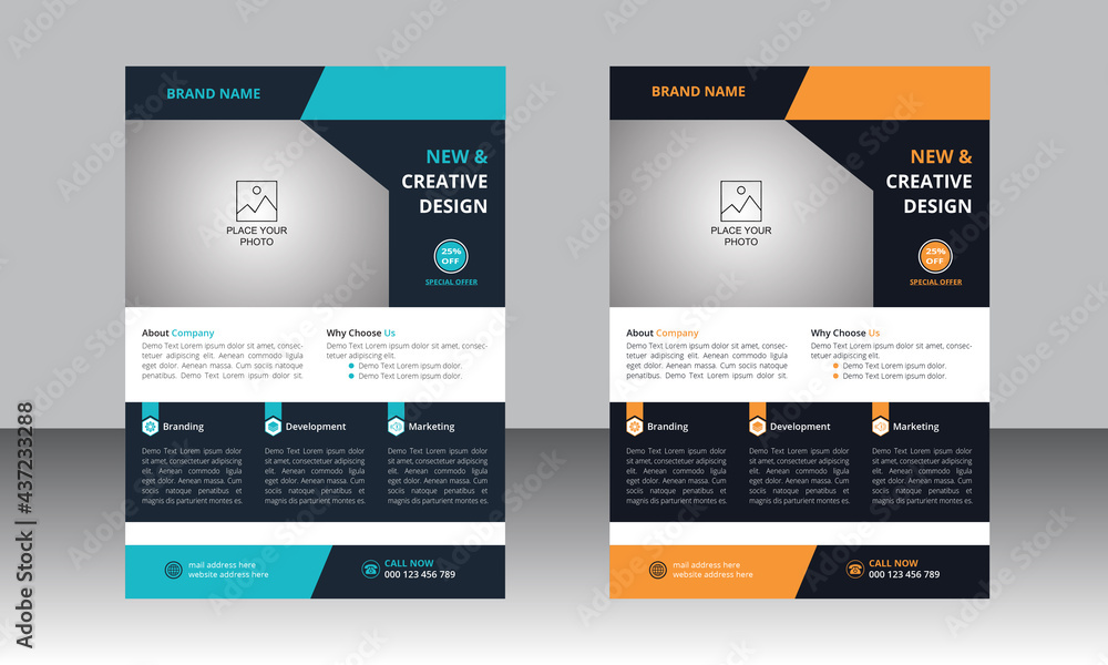 Corporate business flyer vector design template. Design template Geometric shape used for business flyer layout. Corporate flyer, Business flyer and leaflet. Flyer in A4 with Bleed Corporate business flyer vector design template. Design template Geometric shape used for business flyer layout. Corporate flyer, Business flyer and leaflet. Flyer in A4 with Bleed