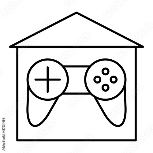 Vector Game Center Outline Icon Design