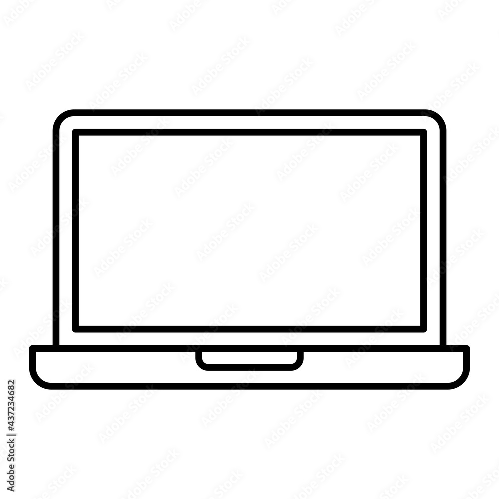 Vector Gaming Laptop Outline Icon Design Vector Gaming Laptop Outline Icon Design