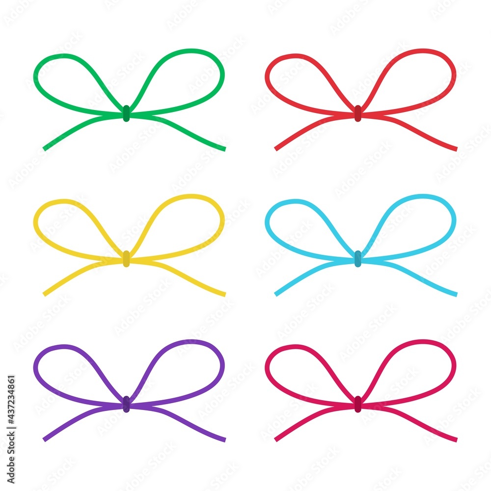 Set of colorful gift bow silhouette. Template design for surprise, celebration event, presents, birthday, Christmas. Vector illustration Set of colorful gift bow silhouette. Template design for surprise, celebration event, presents, birthday, Christmas. Vector illustration