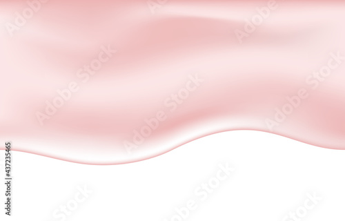 Dripping pink liquid foundation on white background.