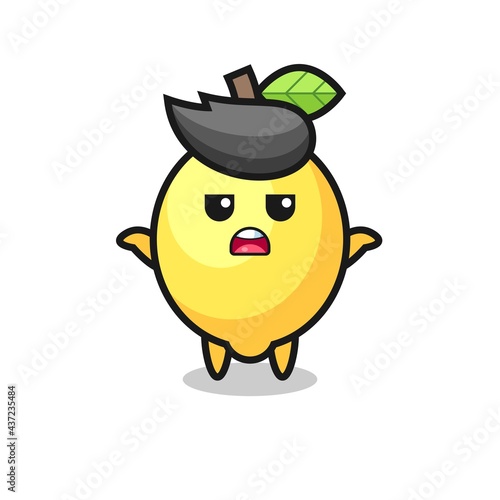 lemon mascot character saying I do not know