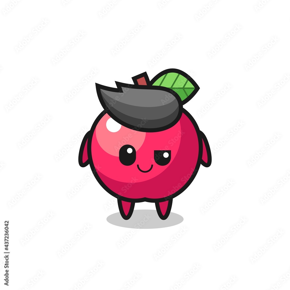apple cartoon with an arrogant expression apple cartoon with an arrogant expression