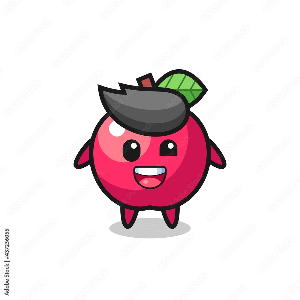 illustration of an apple character with awkward poses