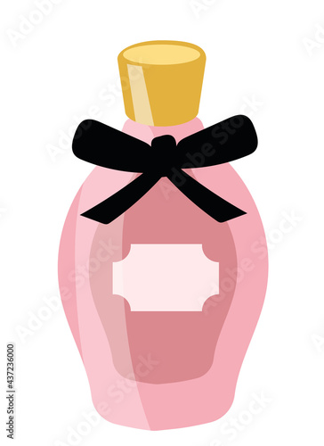 Bottle of perfume isolated on white. Vector flat illustration