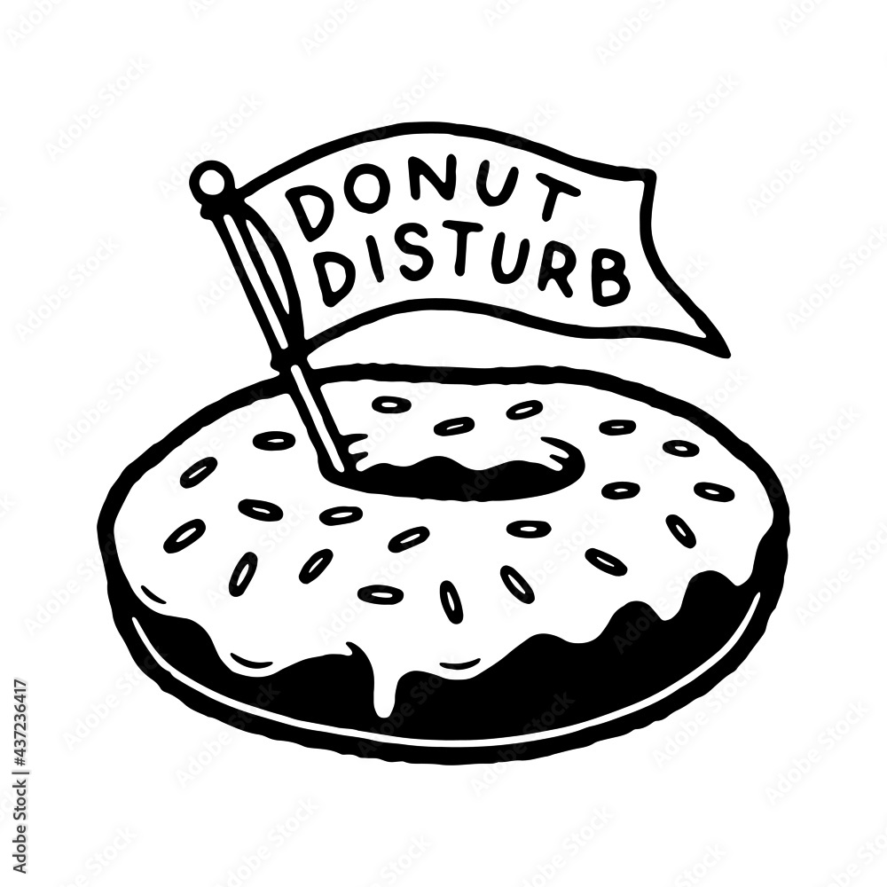 Wunschmotiv: DONUT DISTURB ICON LOGO BLACK WHITE BACKGROUND #437236417