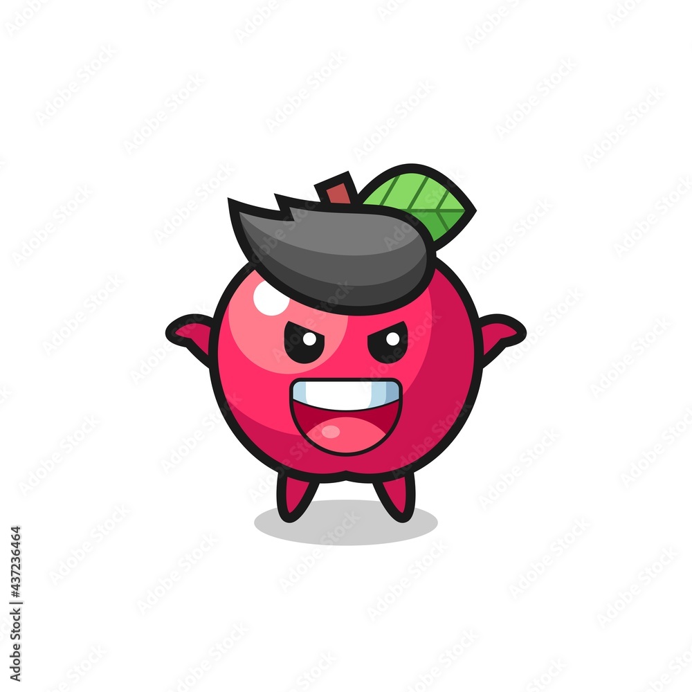 the illustration of cute apple doing scare gesture the illustration of cute apple doing scare gesture