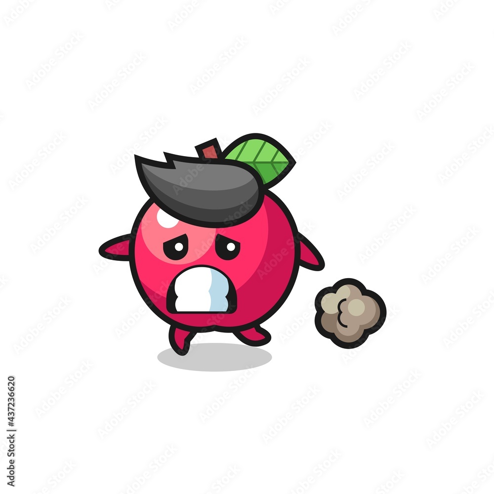 illustration of the apple running in fear illustration of the apple running in fear