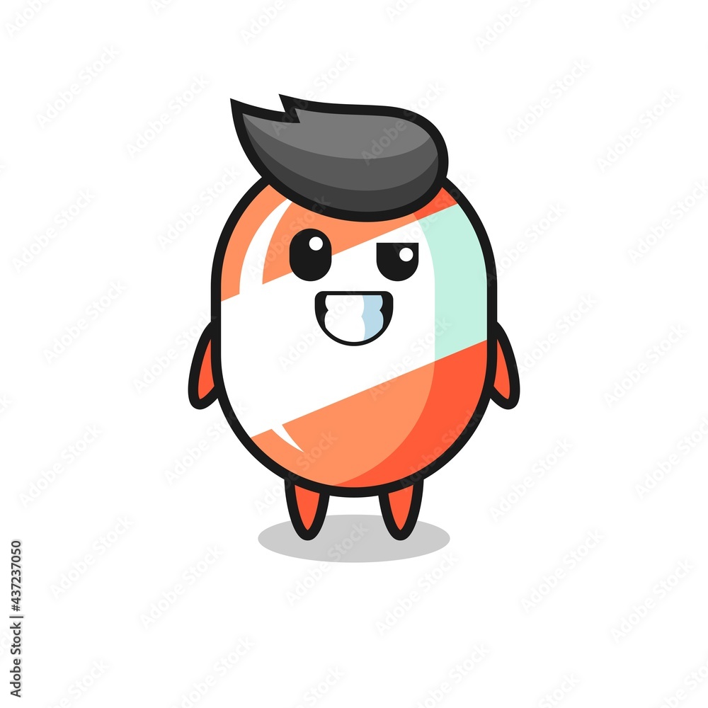 cute candy mascot with an optimistic face