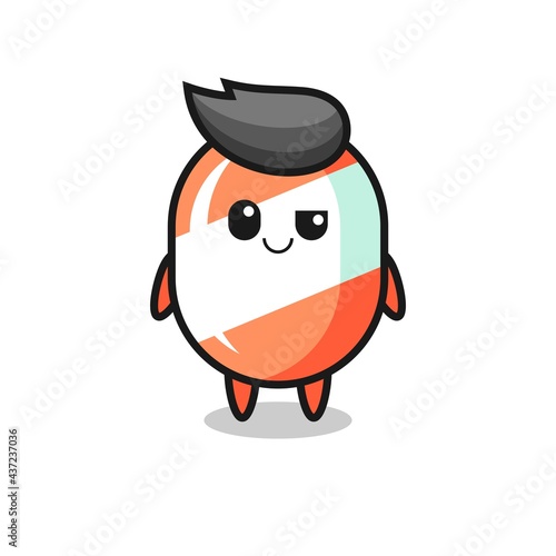 candy cartoon with an arrogant expression