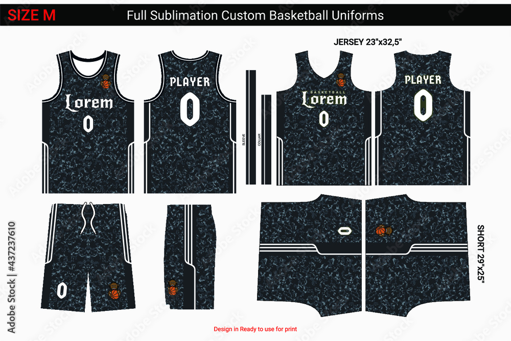 black camouflage basketball jersey