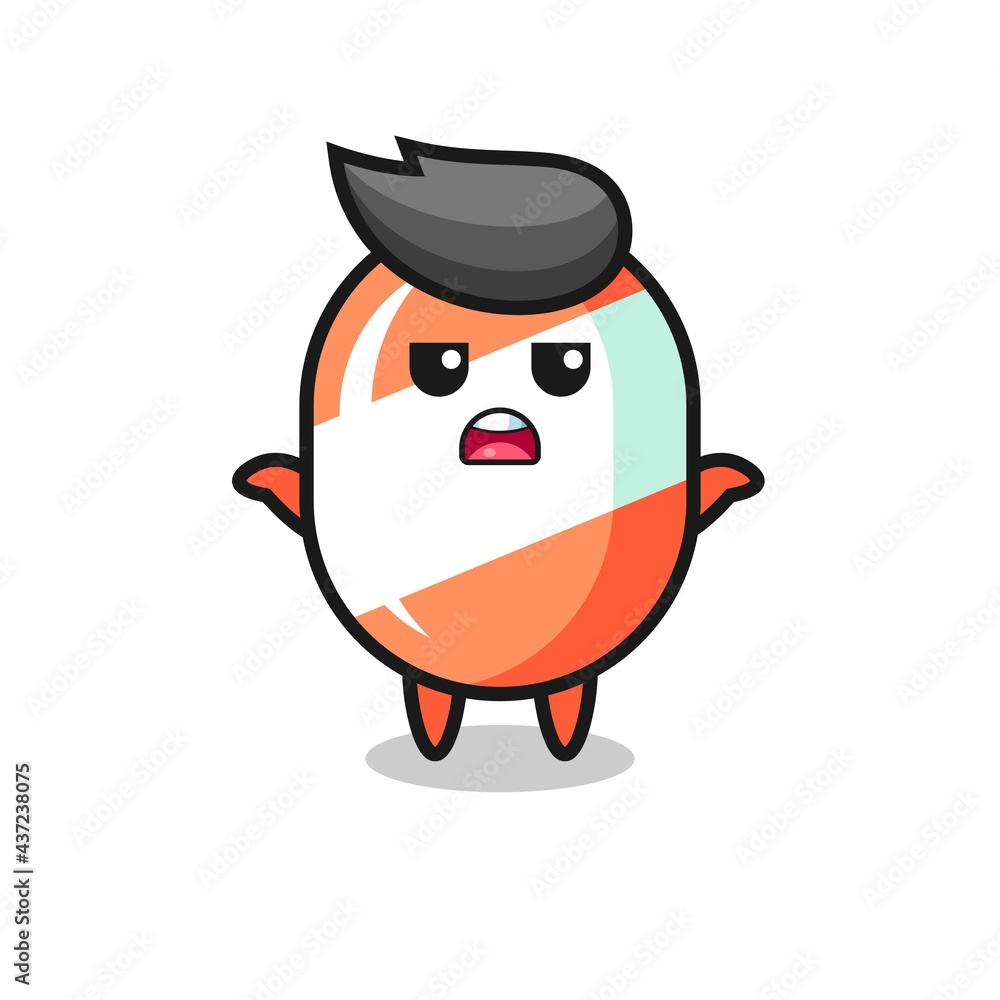 candy mascot character saying I do not know candy mascot character saying I do not know