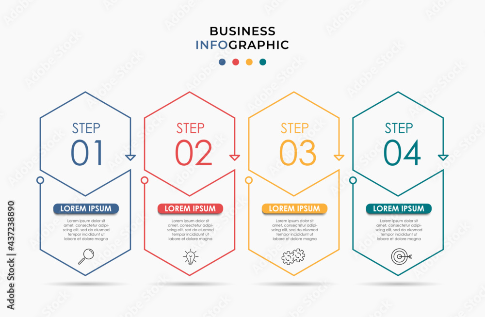 Vector Infographic design business template with icons and 4 options or ...