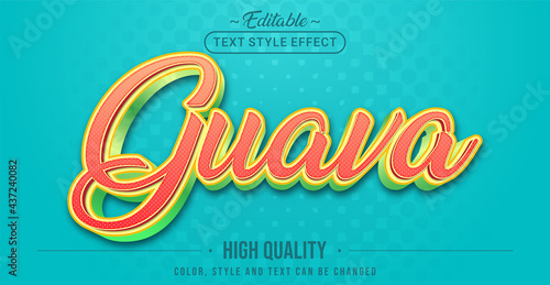 Editable text style effect - Guava text style theme.