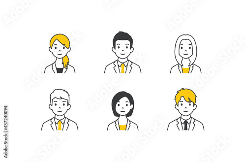 Set of avatars. Characters of business men and women. Isolated on white background. Vector illustration in flat style.	