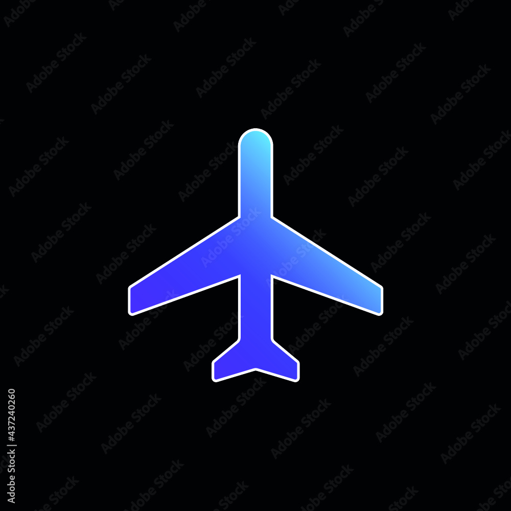 Airplane Mode blue gradient vector icon