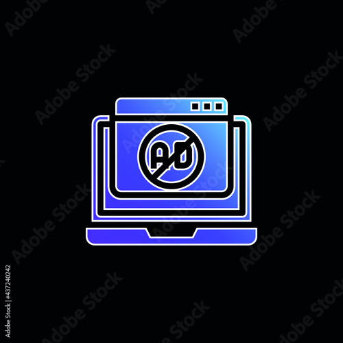Ad Blocker blue gradient vector icon