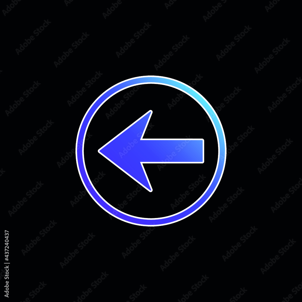 Back Navigational Arrow Button Pointing To Left blue gradient vector icon Back Navigational Arrow Button Pointing To Left blue gradient vector icon