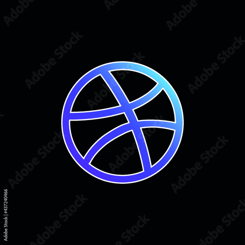 Basketball Ball Outline blue gradient vector icon