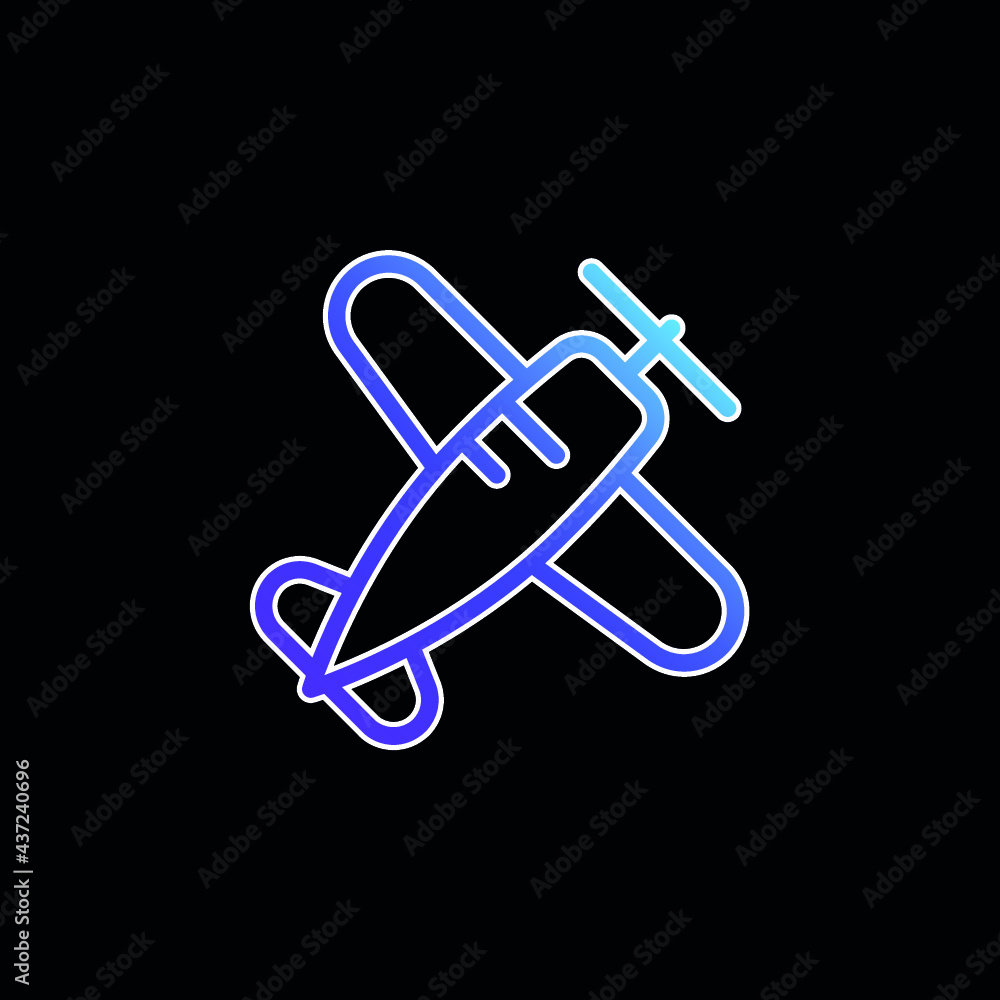 Aeroplane blue gradient vector icon Aeroplane blue gradient vector icon