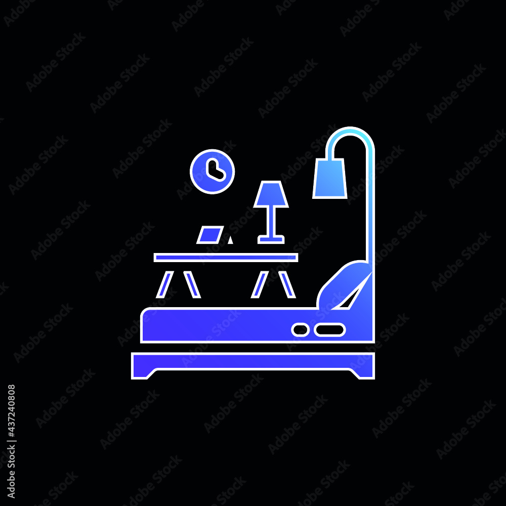 Bedroom blue gradient vector icon Bedroom blue gradient vector icon