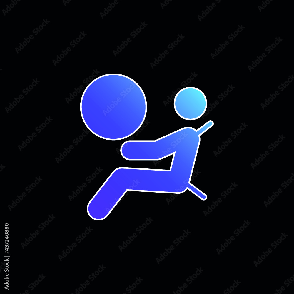 Airbag blue gradient vector icon Airbag blue gradient vector icon