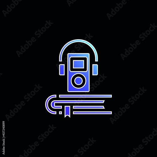 Audio Book blue gradient vector icon