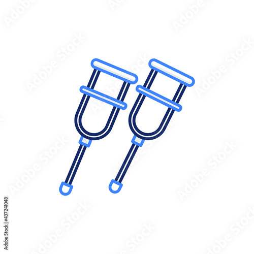 crutches vector icon illustration sign 