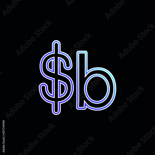 Bolivia Boliviano Currency Symbol blue gradient vector icon