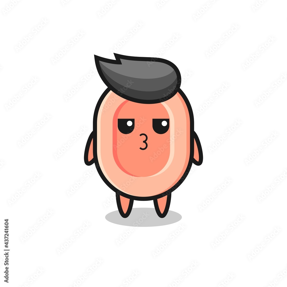 Fototapeta premium the bored expression of cute soap characters
