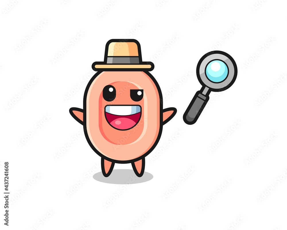 illustration of the soap mascot as a detective who manages to solve a case illustration of the soap mascot as a detective who manages to solve a case