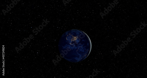 View of Earth from outer space with millions of stars around it "Elements of this image furnished by NASA"