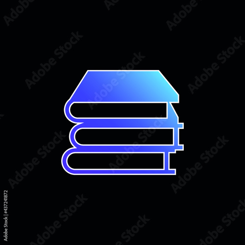 Books Stack blue gradient vector icon