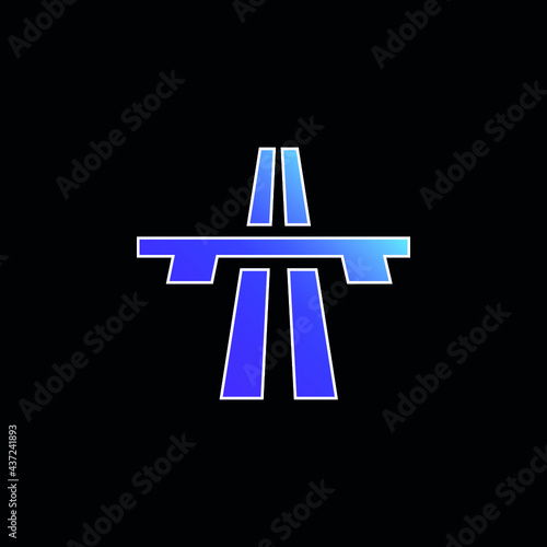 Bridge On Avenue Perspective blue gradient vector icon
