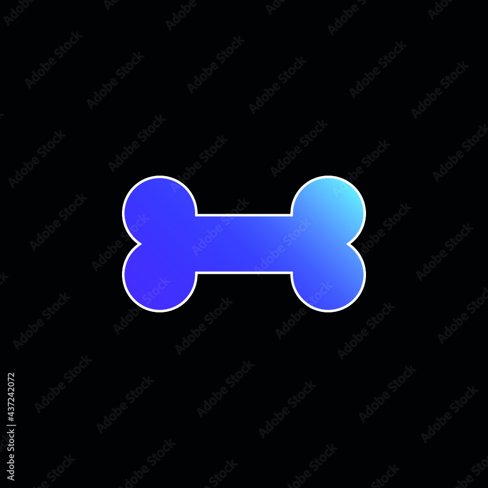 Bone blue gradient vector icon Bone blue gradient vector icon