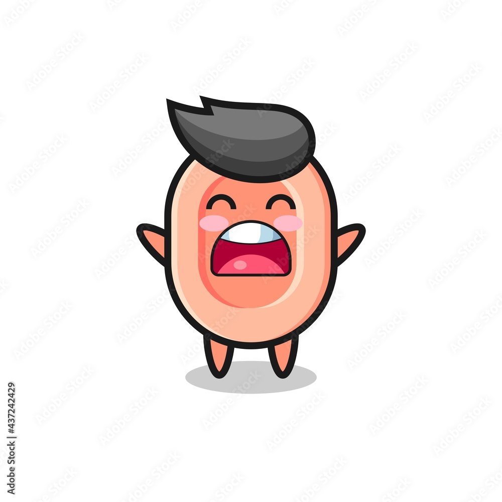cute soap mascot with a yawn expression cute soap mascot with a yawn expression