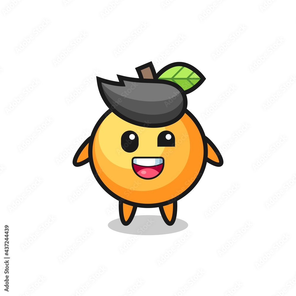 illustration of an orange fruit character with awkward poses