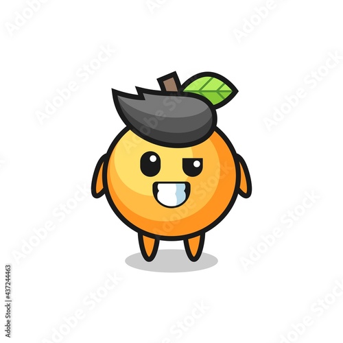 cute orange fruit mascot with an optimistic face