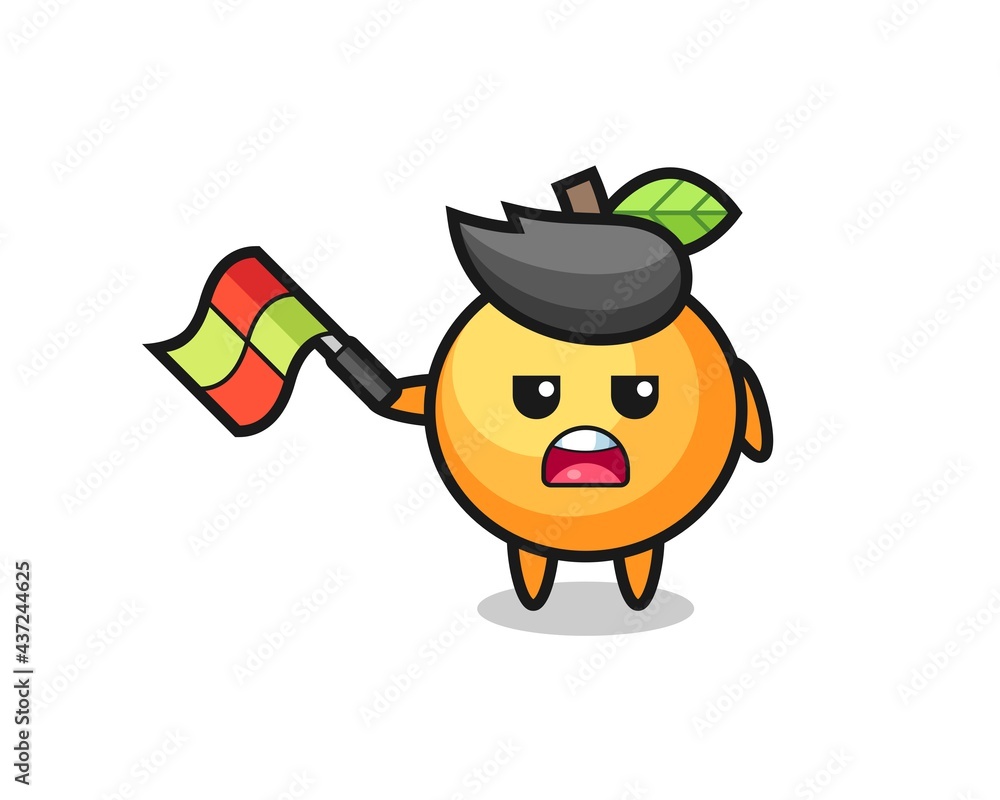 orange fruit cartoon as the line judge hold the flag up at a 45 degree angle orange fruit cartoon as the line judge hold the flag up at a 45 degree angle
